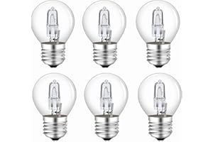 CALDARAX 28W E27 G45 Golf Ball Bulb, 2700K Warm White Dimmable E27 Edison Screw ES AC 230V 370LM Classic Clear Round Mini Globe Bulb for Chandelier, Pack of 6