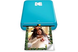 KODAK Step Imprimante photo instantanée, Photos autocollantes couleur Zink 5 x 7,6 cm, compatible Bluetooth avec appareils iOS et Android, application de retouche, bleu