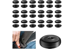 LUSOFIE 20 szt. pasów bezpieczeństwa, przycisk stoper, uniwersalne dopasowanie pasów bezpieczeństwa, czarne pasy bezpieczeństwa, klamra klips, plastikowe pasy bezpieczeństwa, klamra stoper, przycisk