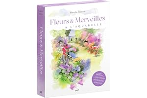 Coffret - Fleurs et Merveilles à l'aquarelle: avec les 2 livres de Blanche Tristant, 4 feuilles aquarelle vierges et une illustration