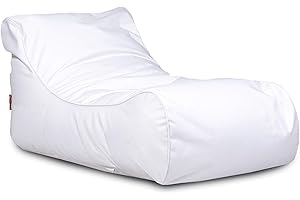 Ecopuf Master | Pouf Fauteuil de Jardin Chaise Longue | Pouf d'extérieur XXL en Polyester imperméable | Pouf Poire avec Poche latérale | Pouf Exterieur Dim 115 x 65 x 60