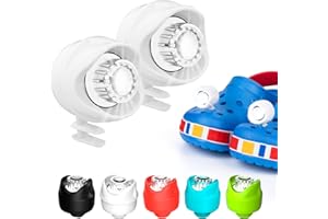 Yaklim 2 Pcs Croc Lights, Headlights for Croc Shoes Clog Shoes, Croc Shoes Lights for Dog Walking, IPX5 Waterproof with 3 Light Modes Headlights, Holiday ＆ Birthday Gifts for Adults Children White L1