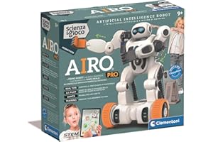 Clementoni Scienza e Gioco Robotics - AIRO PRO, Robot da Assemblare, Bambini 9+ Anni, con APP Dedicata e Tecnologia AI, Imita Movimenti con l'Intelligenza Artificiale, 6 Motori, Lingua Italiana, 19449