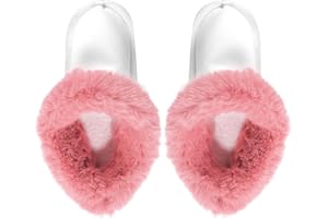 LASUROA Plantillas de Invierno, Plantillas con Forro de Piel para Mujer Plantillas Cálidas para Zapatos Plantillas Térmicas Suaves y Extraíbles para Exteriores e Interiores (Talla S, Rosa)