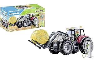 Playmobil 71305 Country Large Electric Tractor, An electric-powered tractor with an openable roof and E-charging station, fun imaginative role play, playsets suitable for children ages 4+