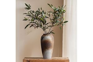 QIANLING Vase rustique en céramique de 35,1 cm pour décoration d'intérieur, vase en terre cuite vieilli (Rustic10)