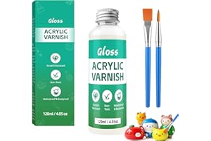 TEL CHARME * 120ml Glasur für Ton Lufttrocknend, Glanz Finish Keramikglasur, Air Dry Clay Glaze, Glanzlack für Modelliermasse, Lufttrocknender Ton-Versiegelungsmittel zur Vermeidung vonVerschleiß, Wasserdicht