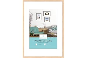 ATOBART A3 Zertifikat Bilderrahmen,Eiche Holz Bilderrahmen mit Passepartout für A4 Druck,Posterrahmen mit Plexi-glass für Wandmontage Display,29.7x42 cm,Set von 1