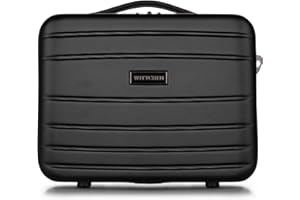 WITTCHEN Necessaire da viaggio Custodia per cosmetici Valigia da viaggio Bagaglio a Mano Cabina Valigia in ABS Borsa da Toilette Rigido Negro Ryanair/Vueling/Iberia/easyJet/Iberia Express