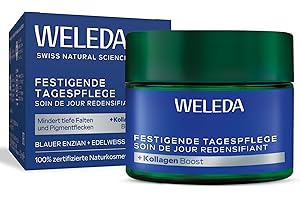 ‎WELEDA WELEDA Bio Festigende Tagespflege Blauer Enzian & Edelweiß - Naturkosmetik Natural Anti Aging Gesichtscreme/Feuchtigkeitscreme mindert tiefe Falten & reduziert Pigmentflecken (vegan, 40ml)