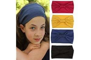 Mscat 4 Packs Wide Headbands for Women Stretch Headband Boho Head Bands Women's Hair Band Turban Workout Hairband Girls Accessories