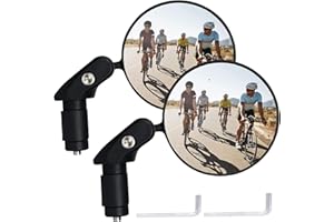 YTORGR 2 Piezas Espejos de Manillar para Bicicleta 360° Ajustable Giratorio Espejo Retrovisor para Montaña Ciclismo