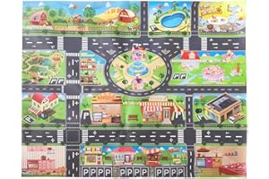 JTMM Tappetino da gioco per bambini / tappetino da gioco per la vita urbana, lunghezza 39,3 pollici * 51,1 pollici (100 * 130 cm), adatto per l'educazione e l'apprendimento dei bambini