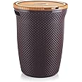 Nakoda Ikon Laundry basket, plastic basket assorted colors with cover lightweight and easy to clean with airflow design, laundry bin - (42L)