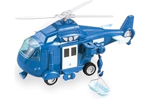 Mondo Motors-Friction Helicopter-Elicottero con retrocarica frizione pull back per bambini, Colore blu, rosso, giallo, 51184