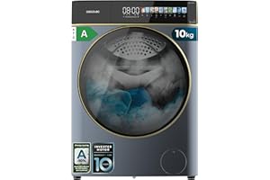 Cecotec Waschmaschine 10kg Frontlader Autodosis Bolero DressCode 10900 Autodose Inverter FullColor Ice Blue A 1400 U/min, geringer Energieverbrauch, FullColor Bildschirm 10,3", 11 Prog, Inverter Plus