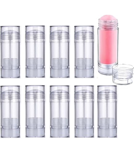 Deodorant containers (pak van 10) - Wit - 0,5 oz (15 ml) - 20 beschrijfbare stickers - draaimechanisme en dop - leeg - hervulbare cosmetische containers voor zelfgemaakte natuurlijke deodorant Deodorant containers (pak van 10) - Wit - 0,5 oz (15 ml) - 20 beschrijfbare stickers - draaimechanisme en dop - leeg - hervulbare cosmetische containers voor zelfgemaakte natuurlijke deodorant