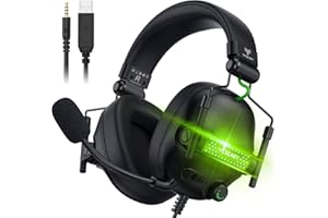 WESEARY Casque Gaming, Casque Audio Stéréo avec Micro pour PS4, PS5, PC, Xbox One, Switch, Casque avec Coussinets en Mousse à Mémoire de Forme, Jack 3,5 mm