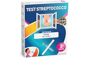 POLONORD ADESTE Adeste - Tampone Streptococco rapido bambini e adulti. Test Streptococco Certificato CE in Germania prodotto in Francia. Confezione da 2 test