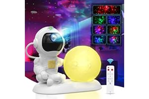 VUENICEE Astronaut Galaxy Star Projector with Timer and Remote Control, USB Powered Spaceman Night Light,Christmas Birthday Gift for Children and Adults