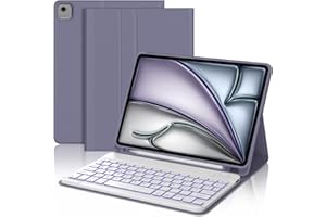 JADEMALL Tastiera per iPad Air 11 Pollici M2/M3 2024/2025, Custodia Tastiera per iPad Air 11 M2/M3 2024/2025, Italiano QWERTY Retroilluminata Bluetooth Rimovibile con Supporto Pencil, Viola