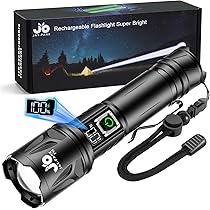 Shadowhawk 2-in-1 LED/UV zaklamp oplaadbaar met dual-switch | 500000 lumen extreem heldere zaklamp met UV blacklight voor inspectie/camping/outdoor, traploos dimmen, comfortabele bediening