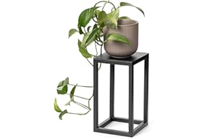 LAMO Manufaktur Blumenständer Metall Schwarz 28 cm | Pflanzensäule für Innenräume - Wohnzimmer, Schlafzimmer | Blumenständer modern zur Hochzeit, Sockel für Skulpturen und Deko, kleiner Blumenhocker