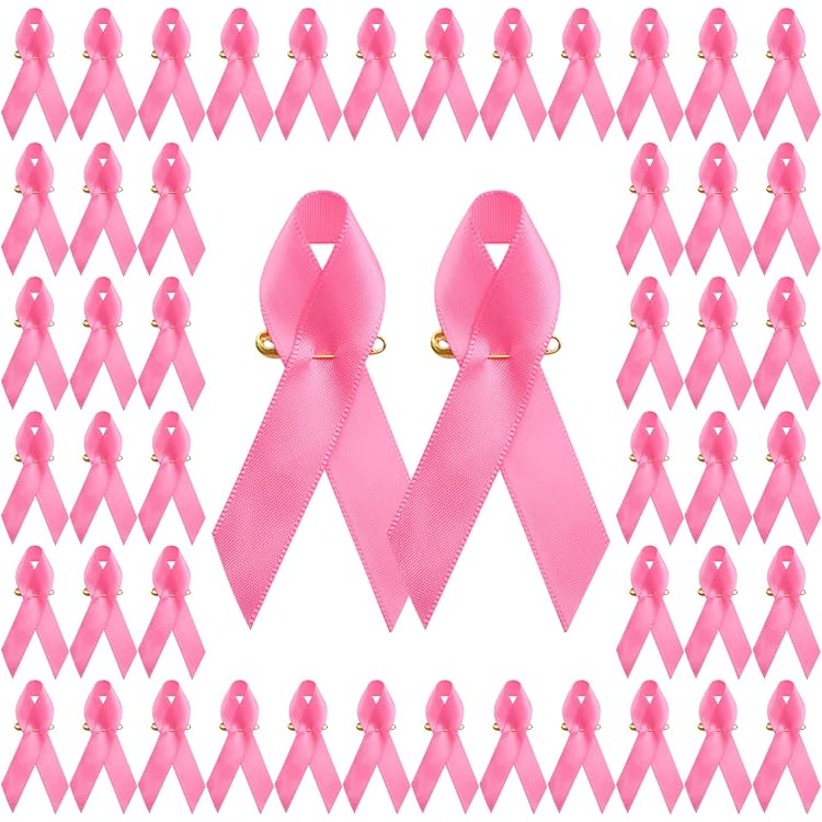 T-shirt Femme Octobre Rose Ruban Rose - Sensibilisation Cancer Du Sein - Coton, Col Rond, Coupe Ample