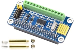 IBest High-Precision AD Hat Compatible with Raspberry Pi 4B/3B+/3B/2B/Zero/W/Zero WH, Jetson Nano Expansion Board with ADS1263 10-CH 32-bit High Precision ADC 24-bit Auxiliary ADC