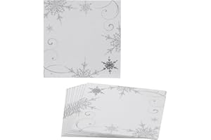 Neviti Shimmering Snowflake Place Cards-10 Pack, Wood, Multi-Colour, 3.5 x 0.1 x 3.5 cm