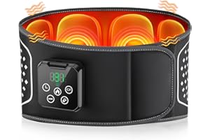 NASTOPEE Ceinture Chauffante et Massante Lombaire Sans Fil, Coussin Chauffant Pour La Taille avec 4 Massage et 5 Niveaux Temp, Abdominales Soulage Le Mal De Dos, Sciatique, Lombalgie, Douleur Menstruelle