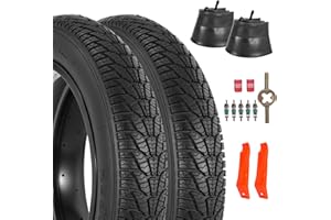 RUHUO 2-Pack 20x4.0 Fat VéLo Pneu, 20 Pouce Montagne Pneus De VéLo & Les Tubes Ensemble, Pliage Remplacement Pneus De VéLo avec Pneu Les Leviers pour Hors Route, VéLo éLectrique