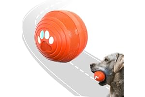 Songsier Interaktiver Hundeball Hundespielzeug mit Automatischer Rollfunktion der Hundeball ist aus Naturkautschuk mit LED Licht und Schnell Aufladbar