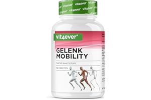 ‎VIT4EVER vit4ever Gelenk Mobility - Hochdosiert mit 7 Inhaltsstoffen: Glucosamine + Chondrotin + MSM + Hyaluronsäure + Kollagen + Vitamin C - Ohne unerwünschte Zusätze (160 Tabletten)