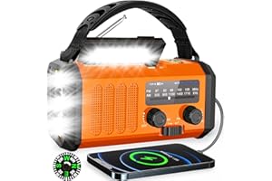 Sentasi Kurbelradio 10000mAh Solar Radio Kurbel Notfall,FM/AM Tragbar Notfallradio Dynamo Radio Wiederaufladbare mit handyladefunktion LED Taschenlampe Leselampe SOS Alarm Kompass für Camping,Ourdoor