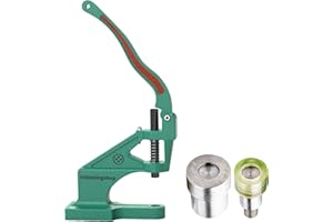 Trimming Shop 8mm Double Cap Rivets Fixing Dies Set with Universal The Green Machine Hand Press, Tubular Rivets Install Tool for DIY Leathercrafts, Handbag, Belts, Purses