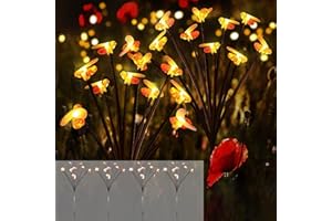 DAZZTIME Zewnętrzne światło słoneczne do ogrodu, 4 szt. Światła solarne z 10 kulkami IP65, wodoszczelne, romantyczne, zewnętrzne światła słoneczne LED do ogrodu, na dziedziniec, dekoracja nocna, wodoodporna