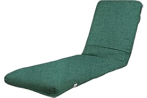 TIENDA EURASIA - Colchoneta para Tumbona de Jardin - Cojin Tumbona Acolchado Relleno de Fibra - Funda de Tela con Cremallera Lavable (180 x 50 cm, Verde Botella)