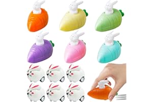 BOOAEE Lot de 12 voitures de Pâques à tirer - Pour enfants - Avec carottes - Décoration de Pâques - Mouvement - Jouet pour enfants
