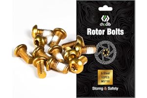 CNCLOL MTB Disc Rotor Bolts，M5x10mm Brake Rotor Screws，12Pcs Steel Rotor Bolts for Bike（red/blue/orange/green/Black/gold）