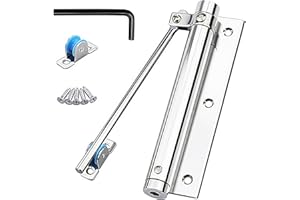 NIYATA Türschließer Automatisch Türschliesser für Außen und Innen Einstellbar aus Aluminiumlegierung für Zimmertür Haustür Gartentor Fliegengittertür Silber