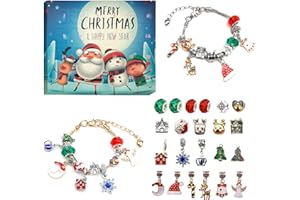 DSLIHA Christmas Advent Calendar 2023 for Girls Women DIY Charms Jewellery Bracelet Making, 2 Bracelets Set 24 Days Countdown Gifts DIY Beads Xmas Party Favor
