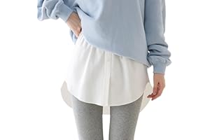 riou 2025 Falda Camisa Falsa Mujer, Extensores de Camisa, Parte Superior Inferior Ajustable con Capas para Mujer, Camisa Falda Falsa de Barrido Inferior, Camisa Falsa Parte de Abajo