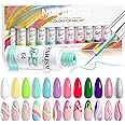RARJSM Gel Liner Nail Art, Cotton Candy Collection Painting Polish Set Wire Drawing Gel for Nail Adesign