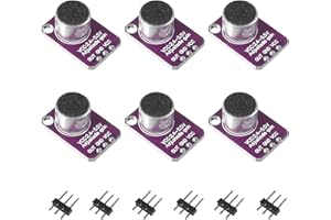 DORHEA Lot de 6 amplificateurs de microphone à électret MAX4466 - Module MAX4466 - Préamplificateur de microphone - Bleu - Carte de dérivation réglable