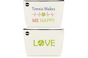 MIKELA Tennis Gifts Makeup Bag Tennis Lover Gift for Girl Women Tennis Player Birthday Gift Travel Cosmetic Bag Tennis Team Gift Tennis Coach Gifts Graduation Gift for Tennis Girl Travel Cosmetic Pouch