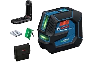 Professional linjelaser GLL 20-22 G (fäste LB 10, grön laser, för inomhusbruk, dubbel kraftkälla, 2 x 1,5 V LR6-batteri