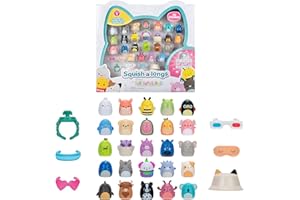 Squish-a-longs by Original Squishmallows 25 Pack - Series 1 - (25) 1” Mini-Squish with 5 Accessories, Ring, and Collector’s Guide - Collect, Trade, & Play