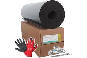 Armacell Armaflex - Placas de caucho autoadhesivas AF, guantes rojos y cordón Scorprotect® (negro, grosor de aislamiento 19 mm, 1000 x 6000 mm)