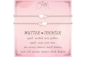 BOCHOI 2/3 Stück Mutter Tochter Armband Herz Geschenk für Mutter und Tochter Geburtstag Mädchen Geburtstags Geschenk Weihnachten Einschulung Geschenke Schulkind Abschluss Mädchen Armband Freundschaft